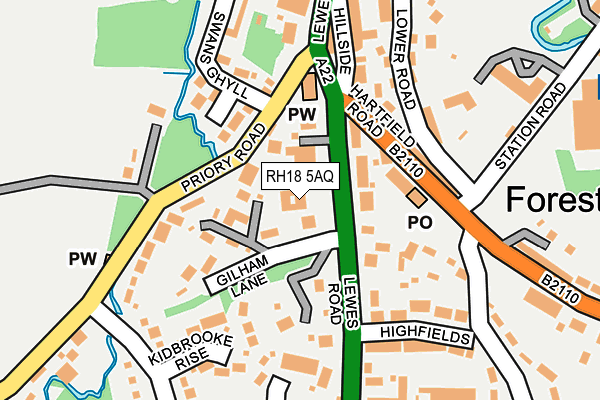 RH18 5AQ map - OS OpenMap – Local (Ordnance Survey)