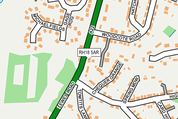 RH18 5AR map - OS OpenMap – Local (Ordnance Survey)