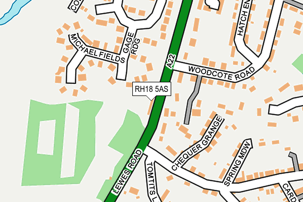 RH18 5AS map - OS OpenMap – Local (Ordnance Survey)