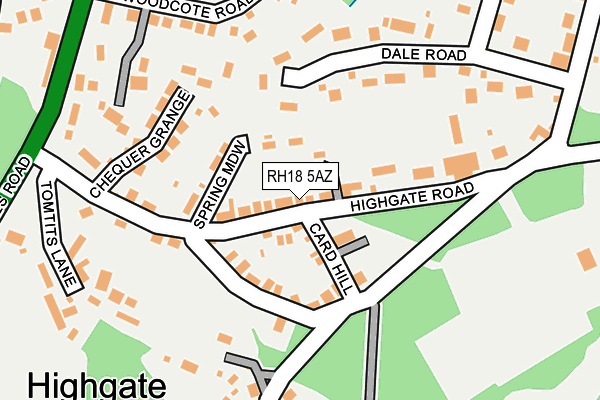 RH18 5AZ map - OS OpenMap – Local (Ordnance Survey)