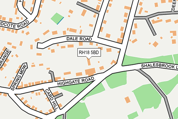 RH18 5BD map - OS OpenMap – Local (Ordnance Survey)