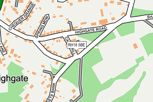 RH18 5BE map - OS OpenMap – Local (Ordnance Survey)