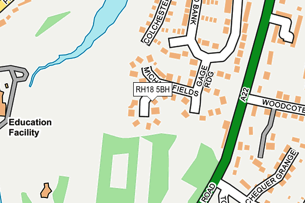 RH18 5BH map - OS OpenMap – Local (Ordnance Survey)