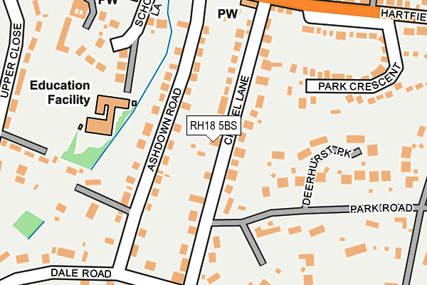 RH18 5BS map - OS OpenMap – Local (Ordnance Survey)