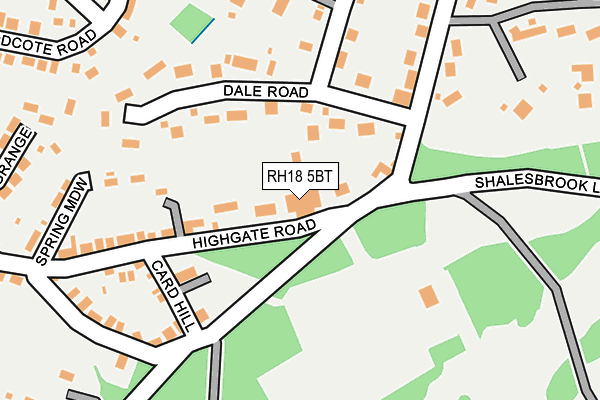 RH18 5BT map - OS OpenMap – Local (Ordnance Survey)