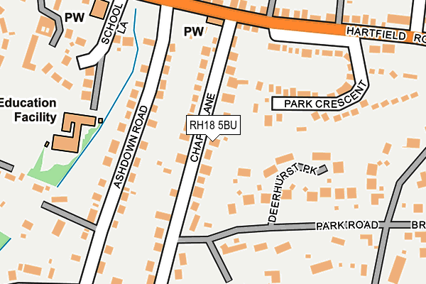 RH18 5BU map - OS OpenMap – Local (Ordnance Survey)