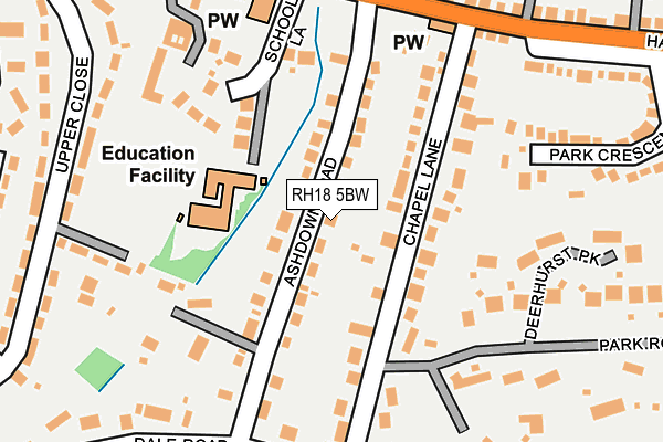 RH18 5BW map - OS OpenMap – Local (Ordnance Survey)