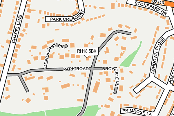RH18 5BX map - OS OpenMap – Local (Ordnance Survey)