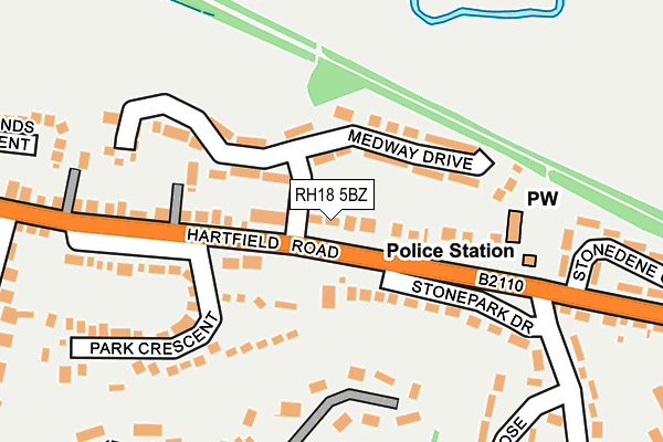 RH18 5BZ map - OS OpenMap – Local (Ordnance Survey)