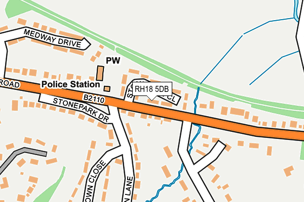 RH18 5DB map - OS OpenMap – Local (Ordnance Survey)