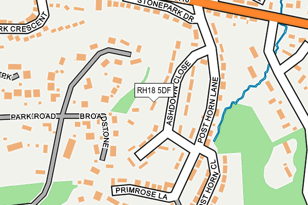 RH18 5DF map - OS OpenMap – Local (Ordnance Survey)