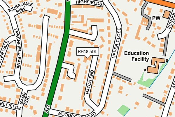 RH18 5DL map - OS OpenMap – Local (Ordnance Survey)