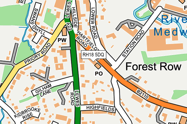 RH18 5DQ map - OS OpenMap – Local (Ordnance Survey)