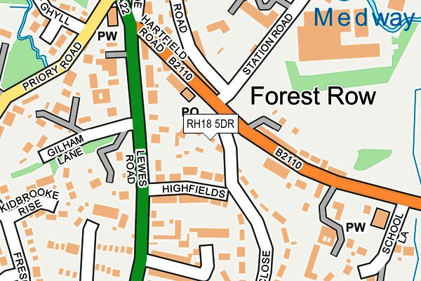 RH18 5DR map - OS OpenMap – Local (Ordnance Survey)