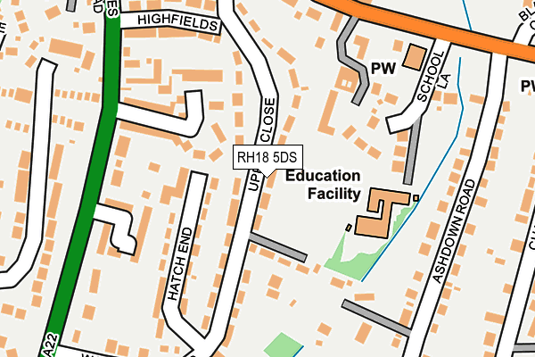 RH18 5DS map - OS OpenMap – Local (Ordnance Survey)
