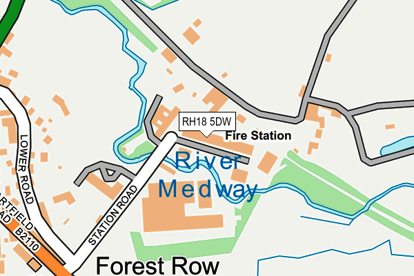 RH18 5DW map - OS OpenMap – Local (Ordnance Survey)