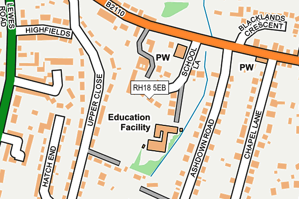 RH18 5EB map - OS OpenMap – Local (Ordnance Survey)
