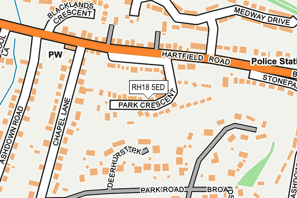 RH18 5ED map - OS OpenMap – Local (Ordnance Survey)