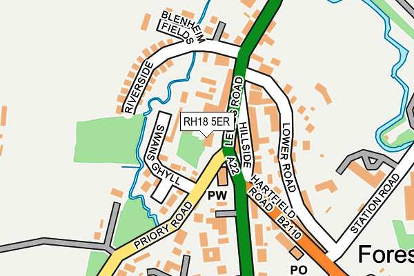 RH18 5ER map - OS OpenMap – Local (Ordnance Survey)