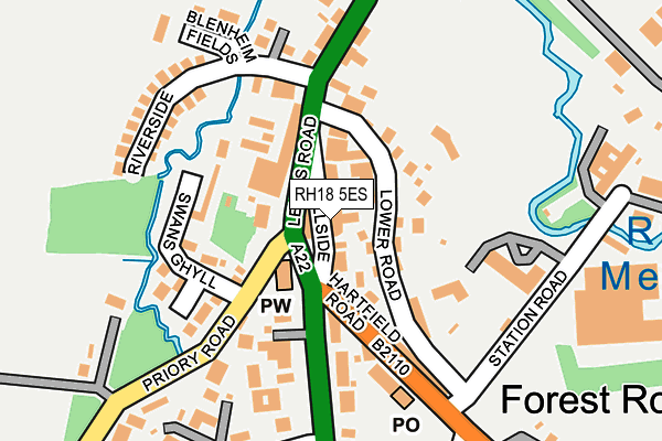 RH18 5ES map - OS OpenMap – Local (Ordnance Survey)