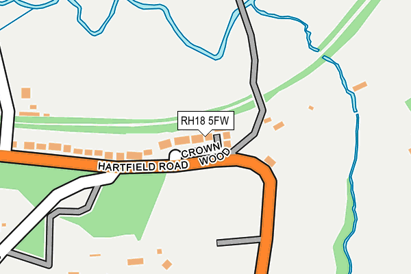 RH18 5FW map - OS OpenMap – Local (Ordnance Survey)