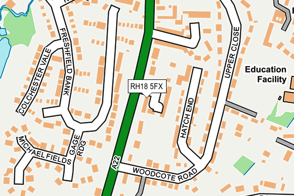 RH18 5FX map - OS OpenMap – Local (Ordnance Survey)