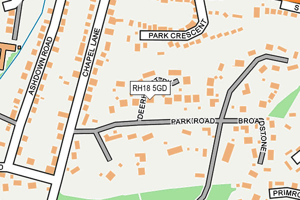 RH18 5GD map - OS OpenMap – Local (Ordnance Survey)