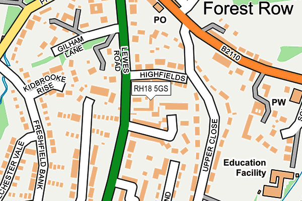 RH18 5GS map - OS OpenMap – Local (Ordnance Survey)
