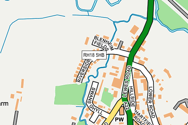 RH18 5HB map - OS OpenMap – Local (Ordnance Survey)