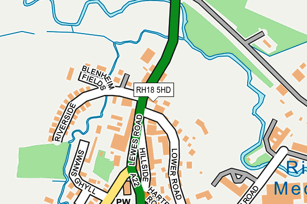 RH18 5HD map - OS OpenMap – Local (Ordnance Survey)