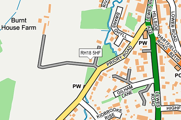 RH18 5HF map - OS OpenMap – Local (Ordnance Survey)