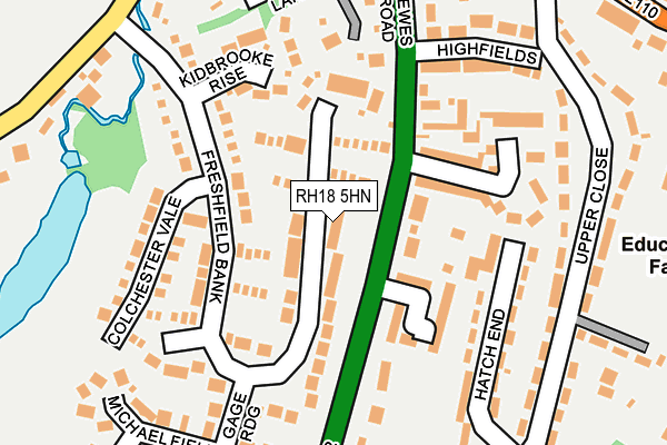 RH18 5HN map - OS OpenMap – Local (Ordnance Survey)