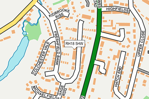 RH18 5HW map - OS OpenMap – Local (Ordnance Survey)