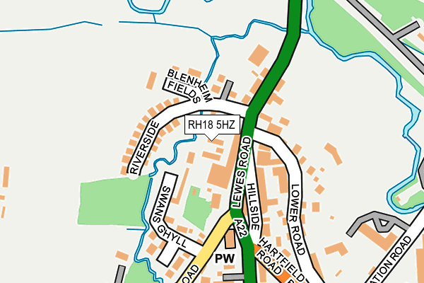 RH18 5HZ map - OS OpenMap – Local (Ordnance Survey)