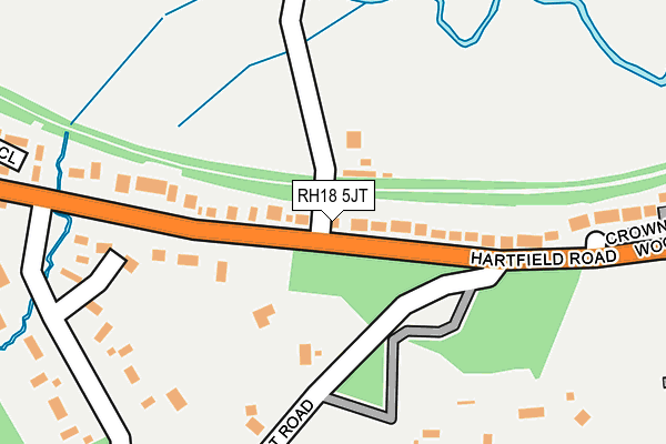 RH18 5JT map - OS OpenMap – Local (Ordnance Survey)