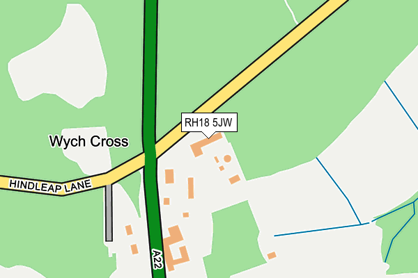 RH18 5JW map - OS OpenMap – Local (Ordnance Survey)