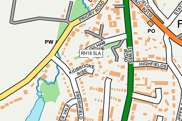 RH18 5LA map - OS OpenMap – Local (Ordnance Survey)