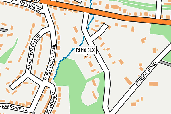 RH18 5LX map - OS OpenMap – Local (Ordnance Survey)