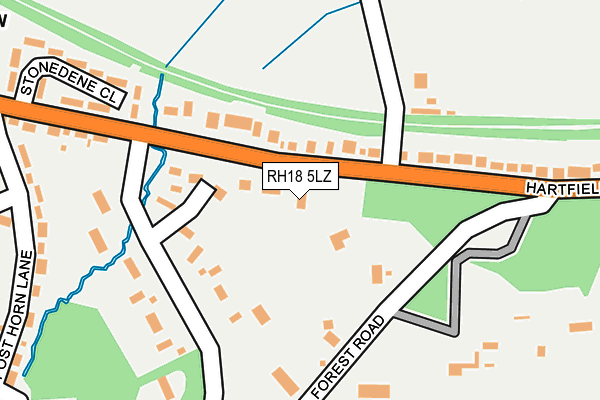 RH18 5LZ map - OS OpenMap – Local (Ordnance Survey)