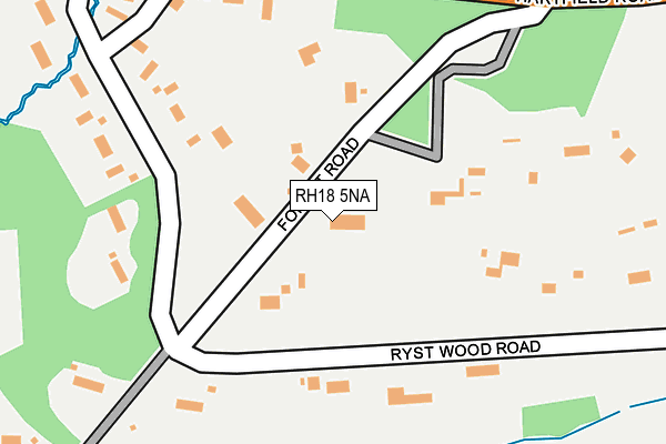 RH18 5NA map - OS OpenMap – Local (Ordnance Survey)