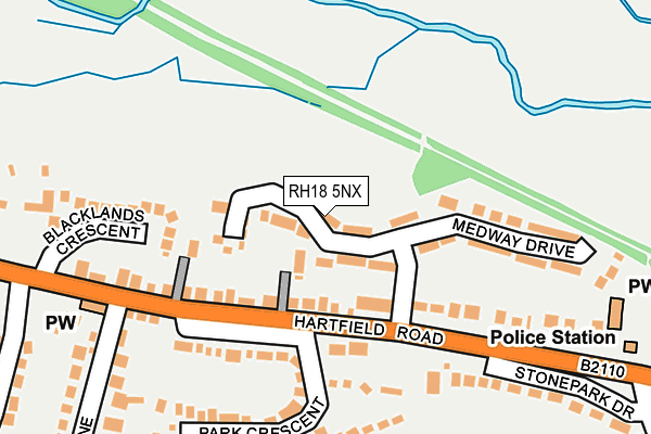 RH18 5NX map - OS OpenMap – Local (Ordnance Survey)