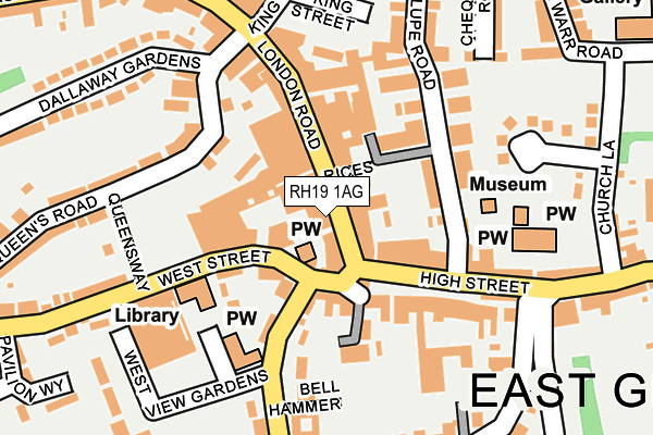 RH19 1AG map - OS OpenMap – Local (Ordnance Survey)