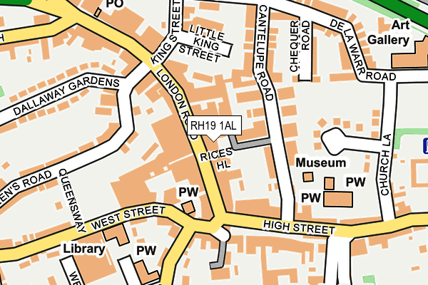 RH19 1AL map - OS OpenMap – Local (Ordnance Survey)