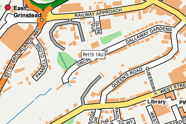 RH19 1AU map - OS OpenMap – Local (Ordnance Survey)