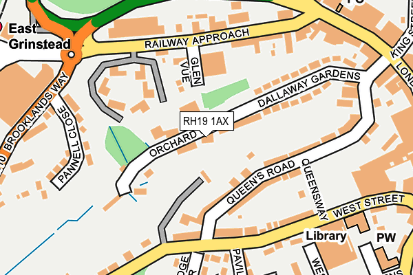 RH19 1AX map - OS OpenMap – Local (Ordnance Survey)