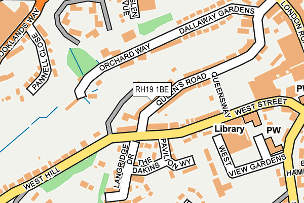 RH19 1BE map - OS OpenMap – Local (Ordnance Survey)