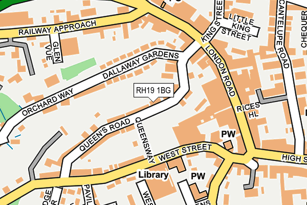 RH19 1BG map - OS OpenMap – Local (Ordnance Survey)