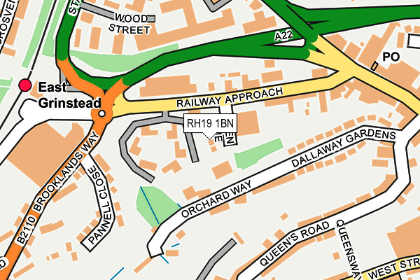 RH19 1BN map - OS OpenMap – Local (Ordnance Survey)