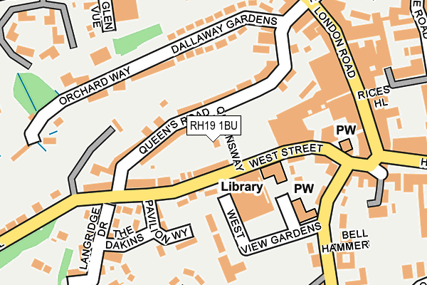 RH19 1BU map - OS OpenMap – Local (Ordnance Survey)