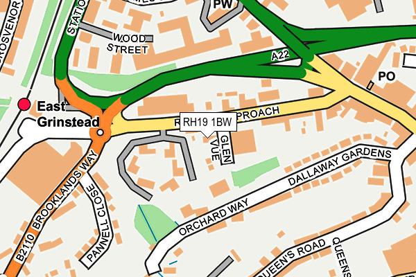 RH19 1BW map - OS OpenMap – Local (Ordnance Survey)